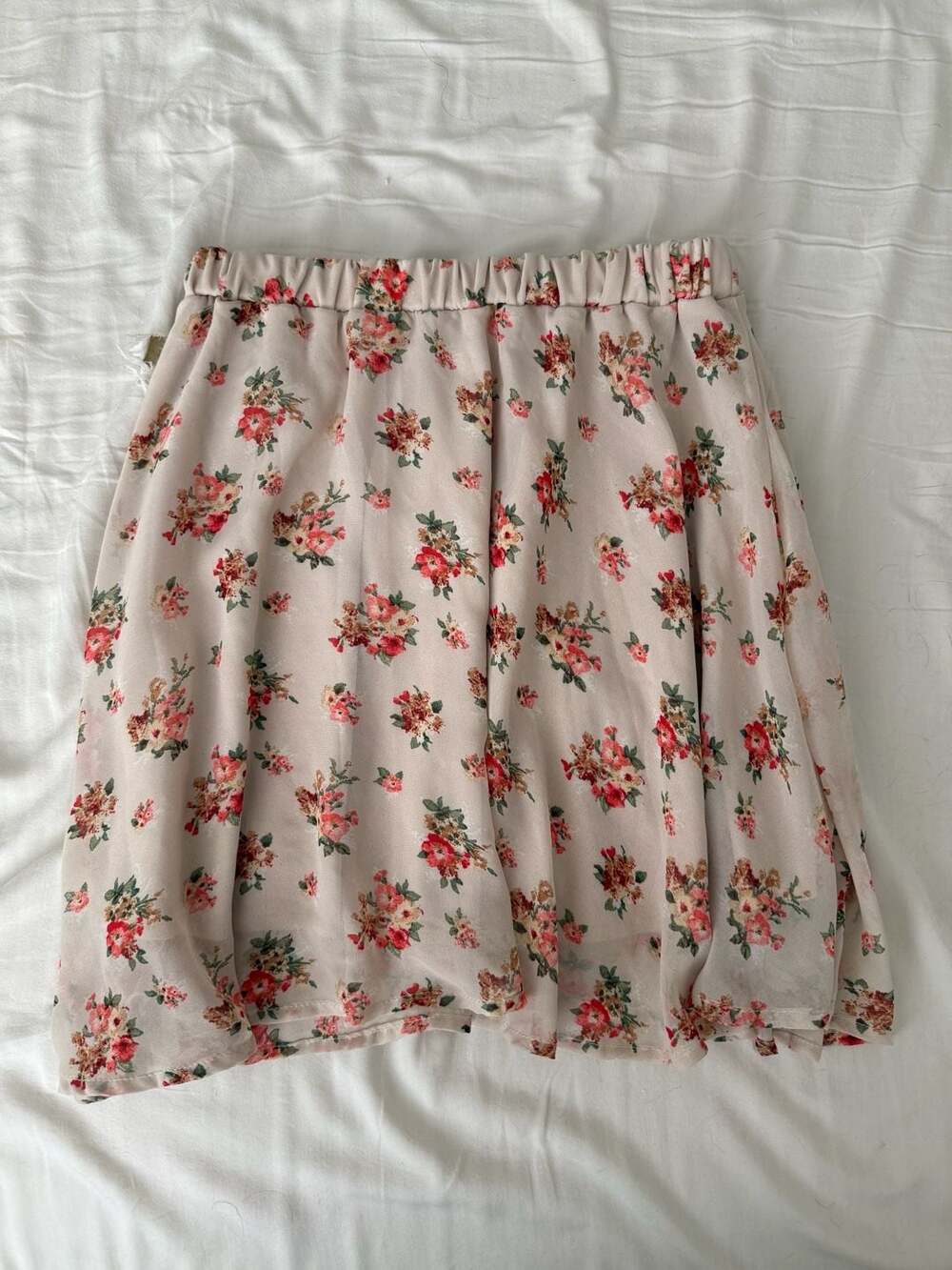 Vintage Wet Seal Floral Print Elastic Waist Skirt Size S